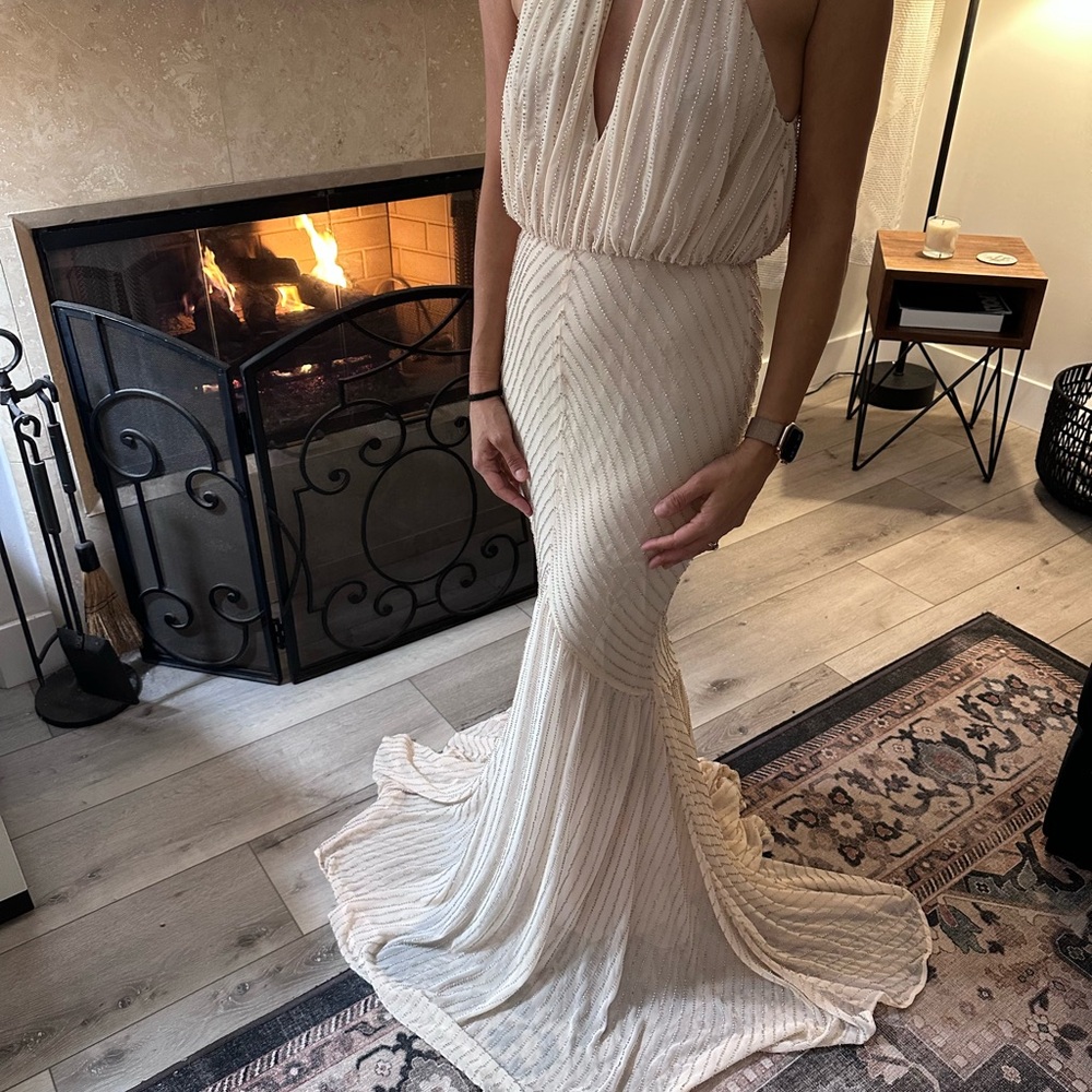 Zac Posen Cream Formal Dress